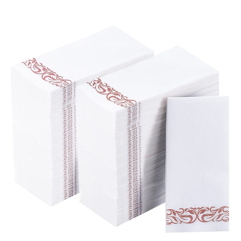 Vplus 400 Pack Paper Napkins Guest Towels Disposable Premium Quality 3-ply Dinner Napkins Disposable Soft, Absorbent, Party Napkins Wedding Napkins for Kitchen, Parties, Dinners or Events(rose gold) - Image 1
